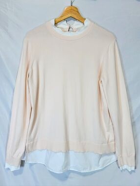 Ted Baker Kaarina Blush Mock-Neck Layered Sweater Overlay Old money Quiet Luxury